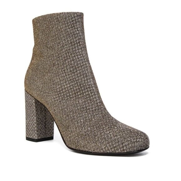 SAINT LAURENT Loulou Babies Metallic Zip Ankle Boots Booties Ciad Silver 38.5 - Picture 1 of 10